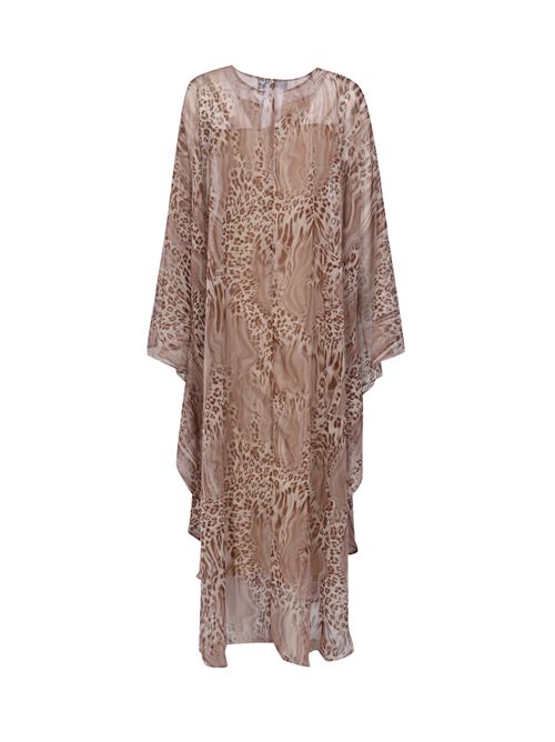 Abito lungo in chiffon animalier BLUGIRL | RA6200 TS121P9371